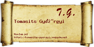 Tomasits Györgyi névjegykártya